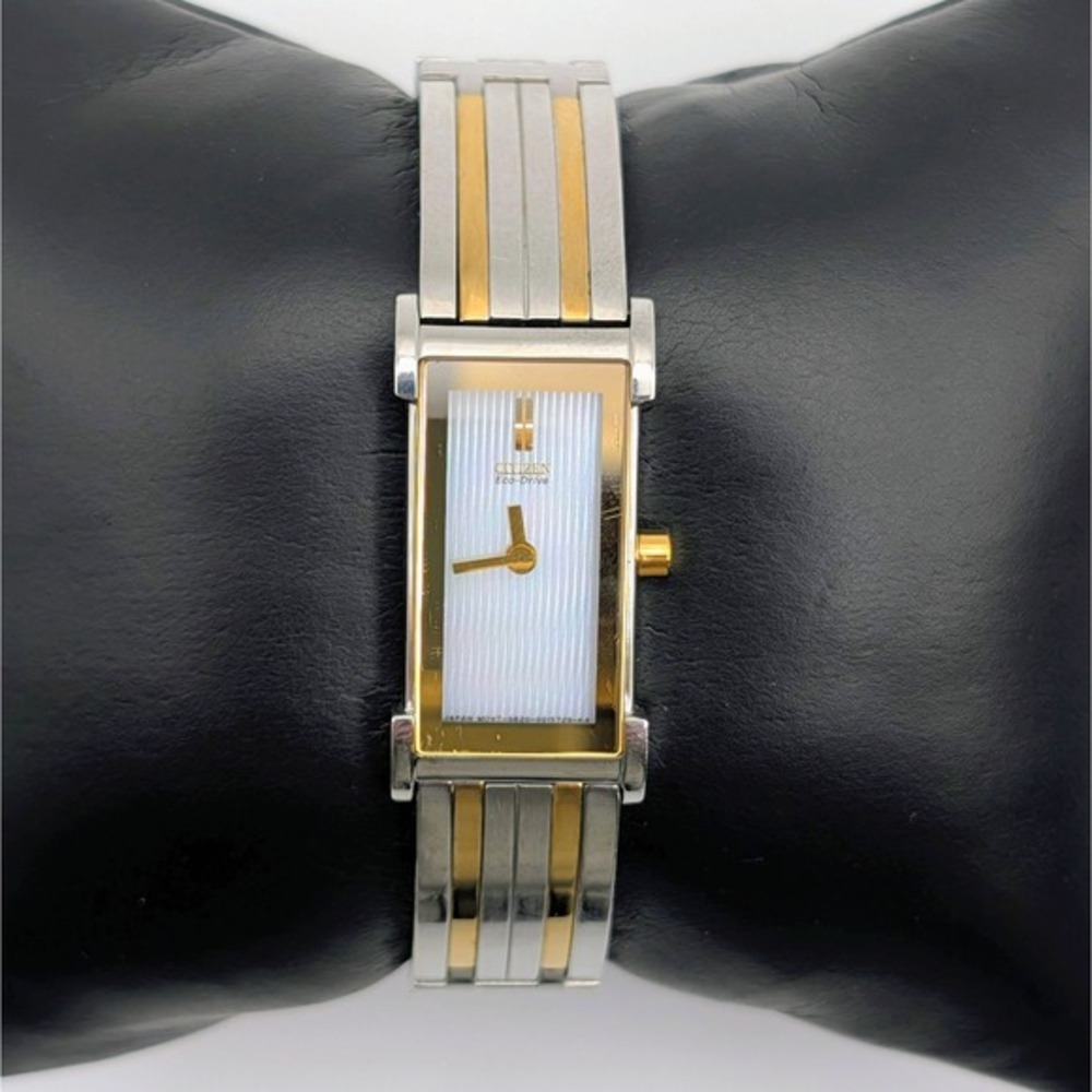 Citizen Eco-Drive Rectangular‎ Tank Watch Two Tone G620 S08408 14mm 6in Wrist